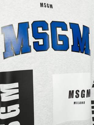 MSGM multiple brand lettering hoodie