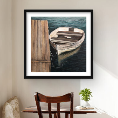 Lark Manor Rowboats - Sea Coastal Framed Matted Print for Home Decor