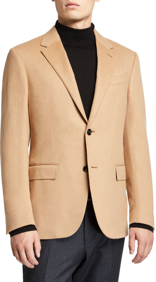 Ermenegildo Zegna Men S Solid Camel Hair Sport Jacket Shopstyle