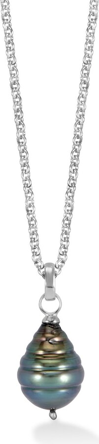 Dower & Hall Tahitian Pearl Pendant In Sterling Silver