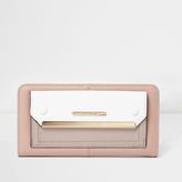 Thumbnail for your product : River Island Womens Cream colour block zip around purse