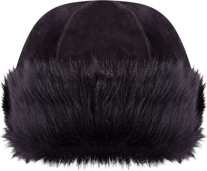 TruClothing Sheepskin Shearling Leather Toscana Beanie Round Bucket Hat