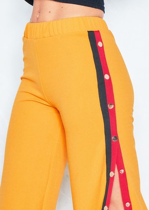 Ever New Neema Mustard Side Stripe Popper Trousers