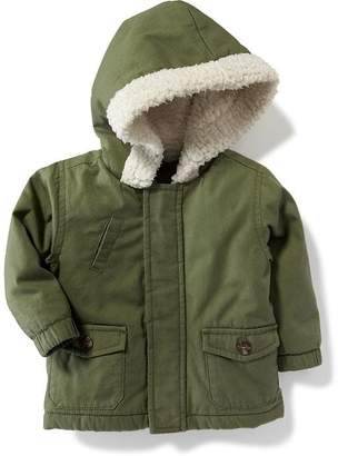 Old Navy Hooded Canvas-Sherpa Anorak for Baby