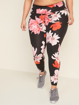 High-Waisted Elevate 7/8-Length Floral Compression Leggings for Women