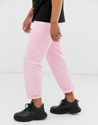 ASOS DESIGN high waisted jeans in pink