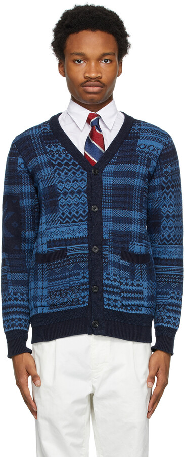 beams patchwork cardigan