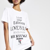 Thumbnail for your product : chelsea girl River Island Womens White Graphic Oversized T-Shirt