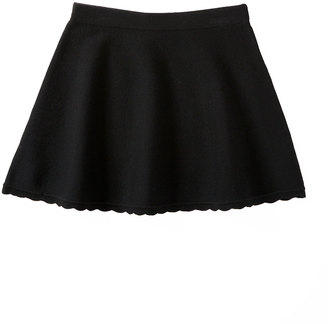 Milly Minis Scalloped Flare Skirt, Black, Size 4-7