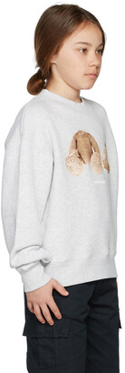 Palm Angels Kids Gray Teddy Bear Sweatshirt