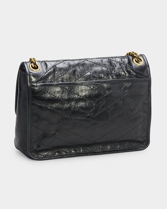 Saint Laurent Niki Medium Flap Shoulder Bag in Crinkled Leather