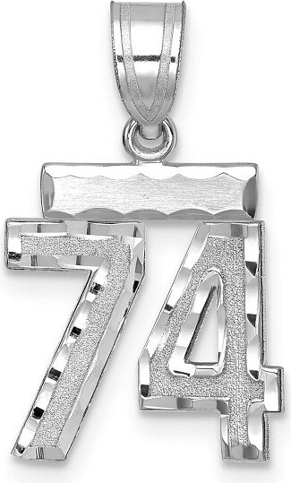 Black Bow Jewelry Co. BlackBowJewelry14kWhiteGoldVarsityCollectionSmallD/CPendantNumber74