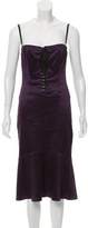 Thumbnail for your product : Dolce & Gabbana Lace-Up Silk Dress