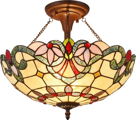 Chloe Lighting ChloeLightingCooperTiffany-Style2LightVictorianSemi-FlushCeilingFixture16\
