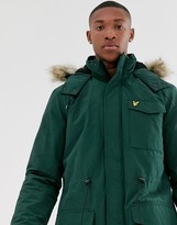 Thumbnail for your product : Lyle & Scott parka with detachable faux fur hood in green