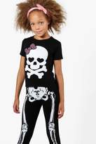 Thumbnail for your product : boohoo Girls Skeleton Tee & Legging Set