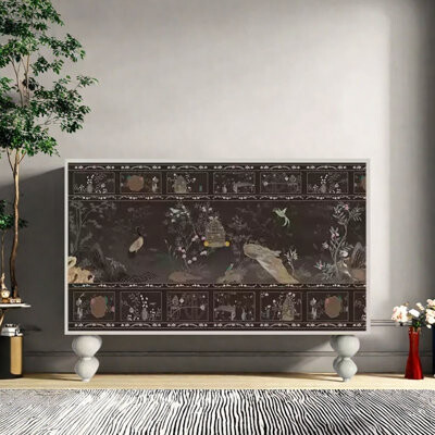 interanest Modern Light Luxury Double Door Accent Cabinet