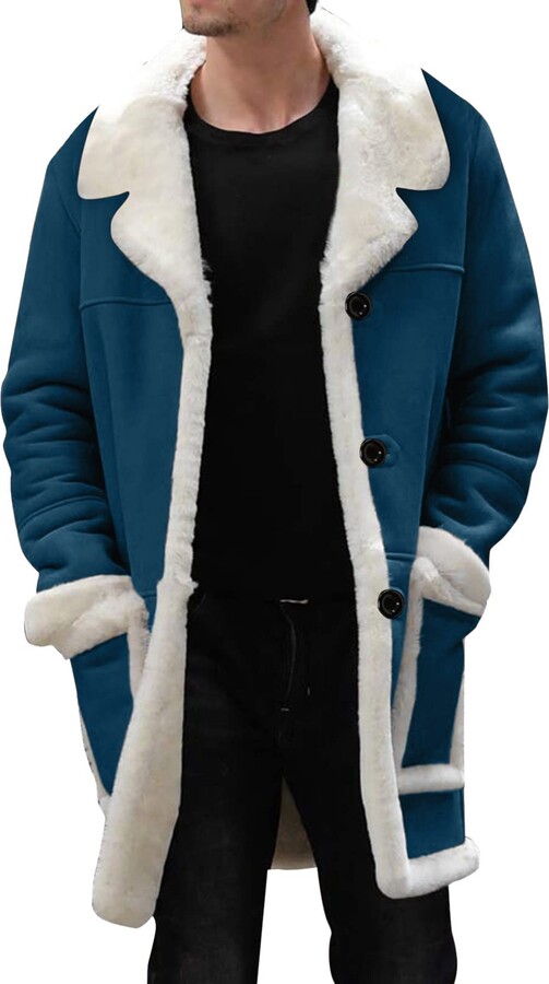 Generic Mens Sherpa Fleece Lined Suede Jackets Heavyweight