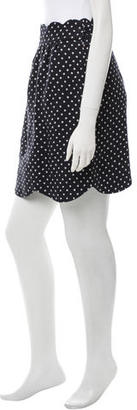 Chloé Polka Dot Print Linen Skirt
