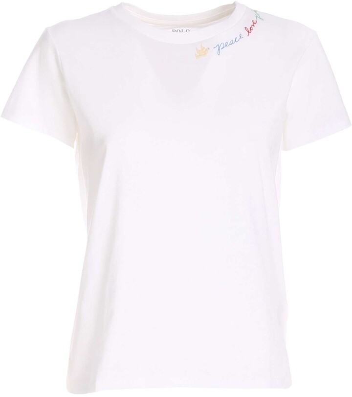 Polo Ralph Lauren Slogan Embroidered T-Shirt - ShopStyle Short Sleeve Tops