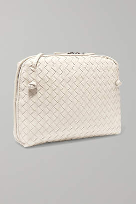 Bottega Veneta Nodini Small Intrecciato Leather Shoulder Bag - Off-white