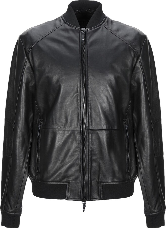 Armani Leather Jacket Mens | ShopStyle