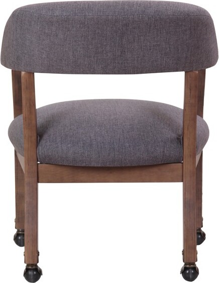 Boss Office Products BossOfficeProductsModernCaptain'sChairwithCastersSlateGray:UpholsteredDeskChairwithNailheadTrim,FixedArms