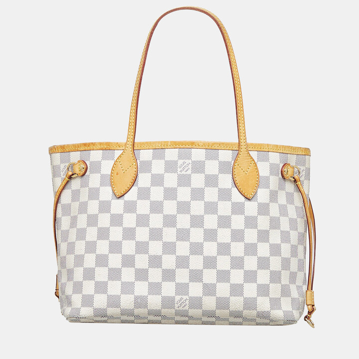 Louis Vuitton White Damier Azur Neverfull PM - ShopStyle Tote Bags
