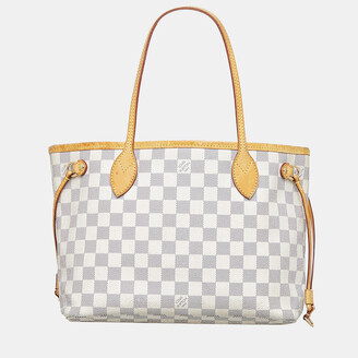 Louis Vuitton White Damier Azur Neverfull MM - ShopStyle Shoulder Bags
