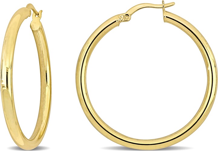 Mimi & Max 36x3mm Hoop Earrings in Yellow Plated Silver