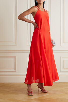 Victoria Beckham Open-back Knitted Maxi Dress - Red