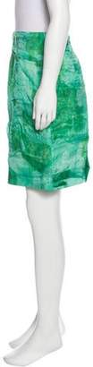 Michael Van Der Ham Silk Organza Knee-Length Skirt Green Silk Organza Knee-Length Skirt