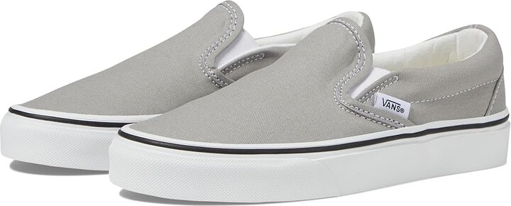 Vans Classic Slip-On Shoes Drizzle/True White : Men's 3.5 - Women's 5 Medium, Canvas