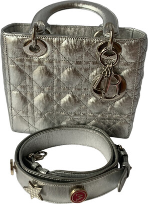 Lady dior patent leather handbag Dior Silver in Patent leather - 25804640
