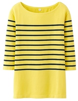 Thumbnail for your product : Uniqlo WOMEN Stripe Crew Neck 3/4 Sleeve Long Length T