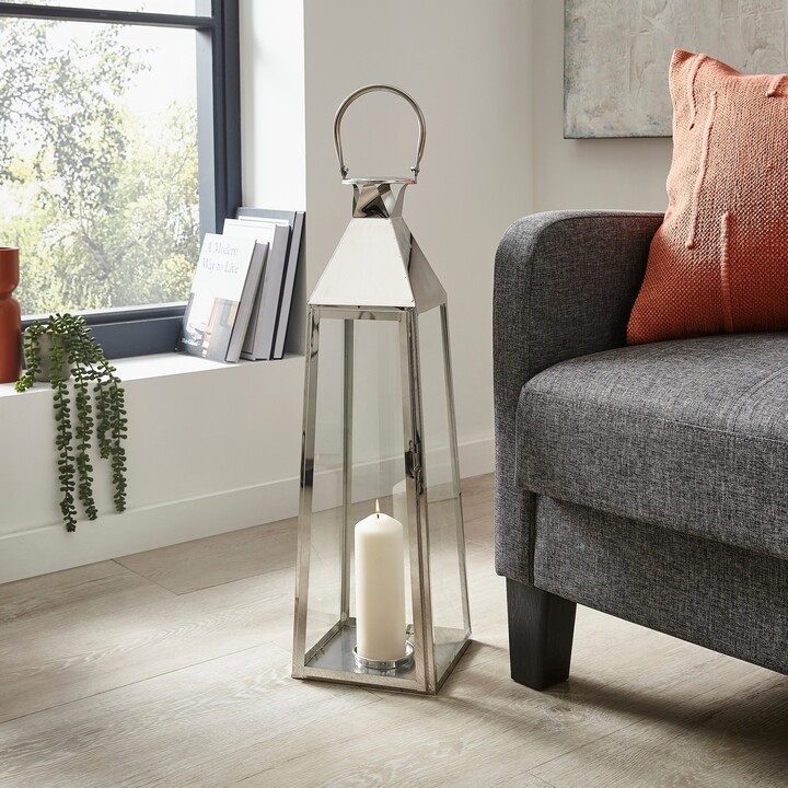 Dunelm Tall Metal Lantern 70cm Silver ShopStyle Floor Lamps
