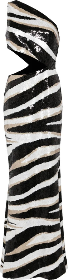 One Shoulder Zebra Print Dress | ShopStyle