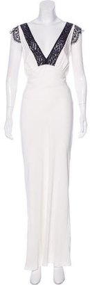 Jenni Kayne Lace-Trimmed Silk Dress
