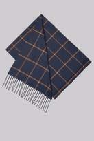 Thumbnail for your product : Moss Bros Navy & Orange Check Scarf