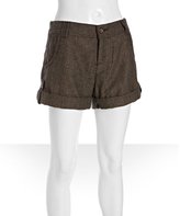 Thumbnail for your product : Sanctuary brown herringbone tweed cuffed shorts