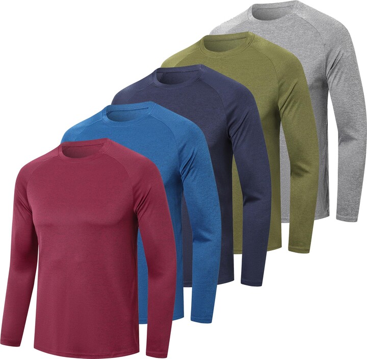 Compression Shirt Men Athletic Works Men's Active Quick Dry Long