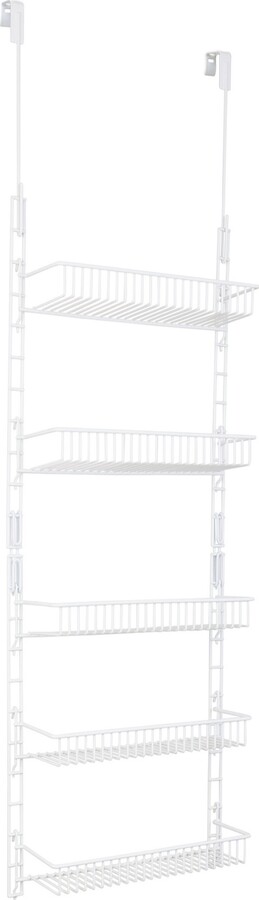 Smart Design 5-Tier Over the Door Pantry Organizer Rack with Adjustable Shelves
