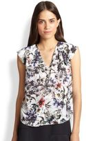 Thumbnail for your product : Rebecca Taylor Silk Grey Gardens Top