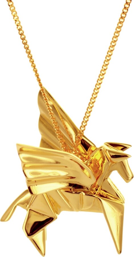 Origami Jewellery Pegazus Necklace Gold Plated