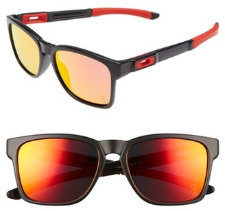 Oakley Women's Catalyst 56Mm Polarized Sunglasses - Matte Black/ Ruby Iridium P