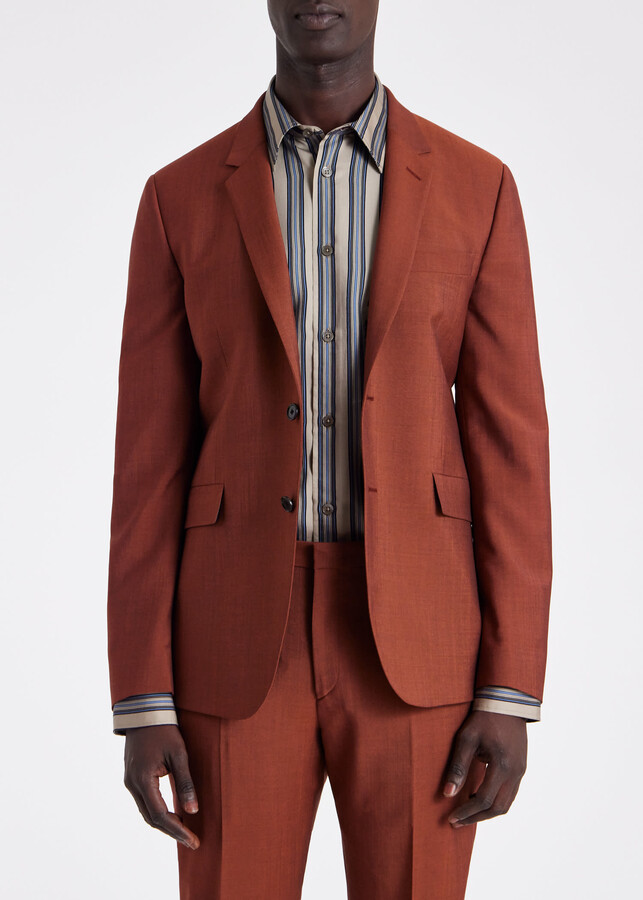 Paul Smith The Kensington - Slim-Fit Brick Red Wool-Mohair Suit - ShopStyle