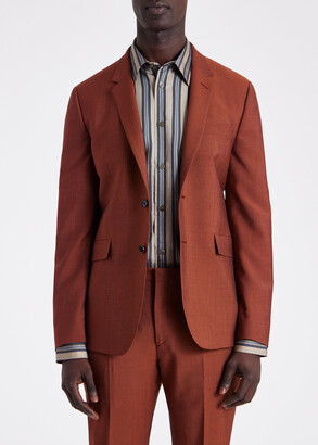 Paul Smith The Kensington   Slim Fit Brick Red Wool Mohair Suit
