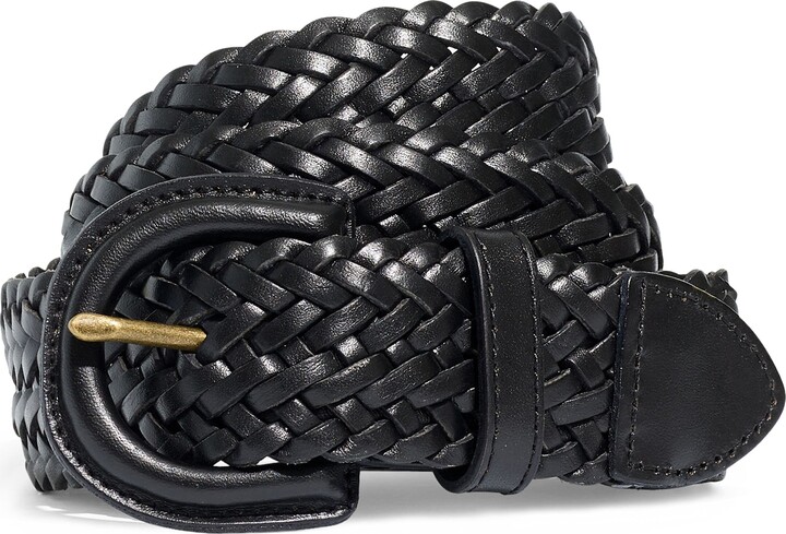 Braided leather belt · Brown, Black · Accessories