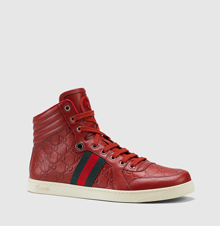 Gucci Guccissima Leather High-Top Sneaker - ShopStyle