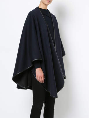 Sofia Cashmere leather trim cape